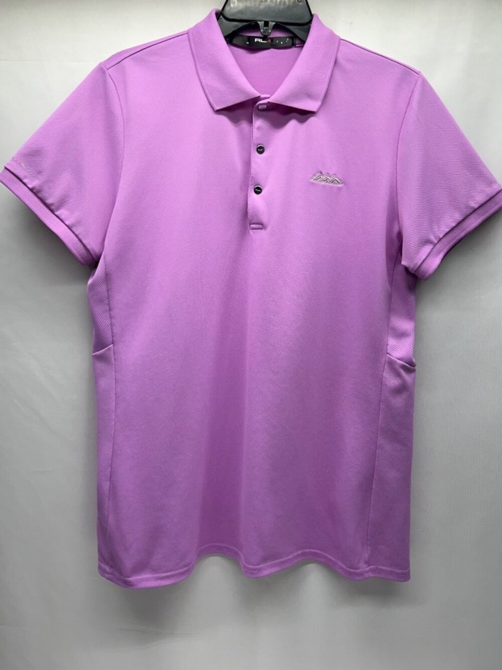 RLX Purple Short-Sleeve Performance Polo Shirt Snap Closure Breathable Mesh Pane